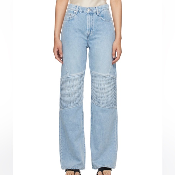 NWT grlfrnd wide leg racer jean the mariah size 28